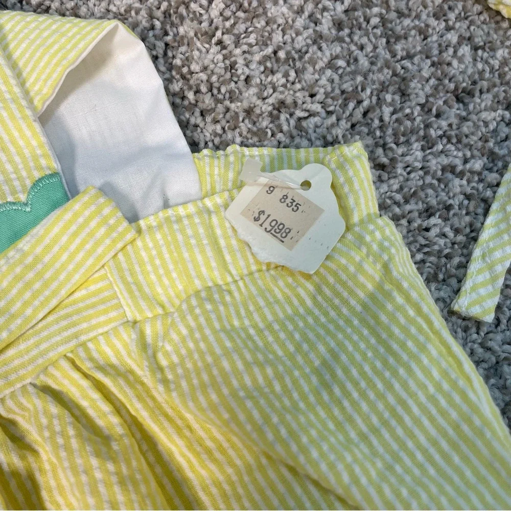 Vintage Pete’s Jeans by Good Lad baby romper and bonnet